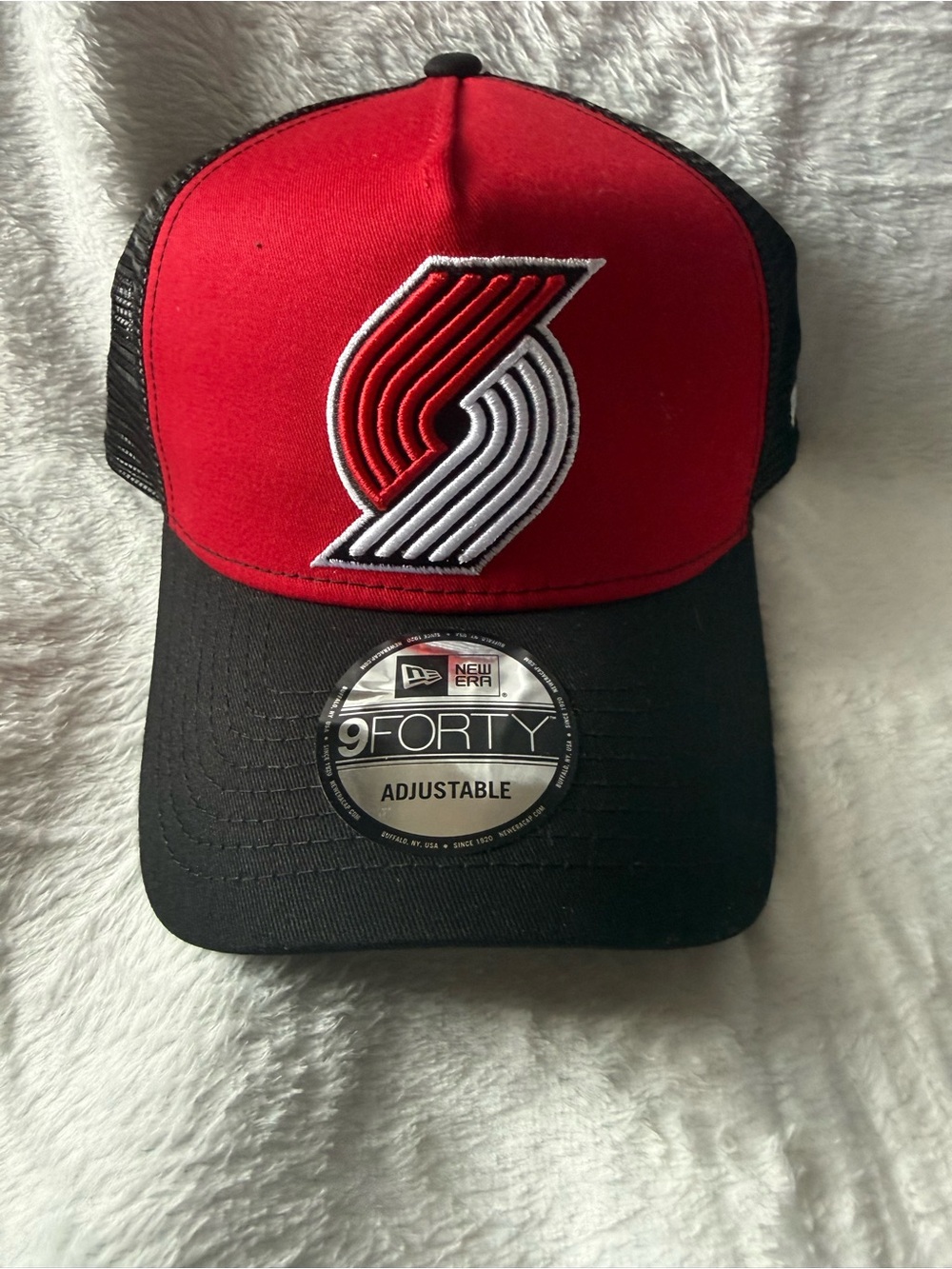 New Era Red and Black Mesh Back Baseball Cap